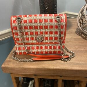 Kate Spade Orange Tweed Chain Shoulder Bag or crossbody bag